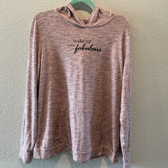 AnyBody Cozy Knit Jersey Message Hoodie - Picture 1 of 6